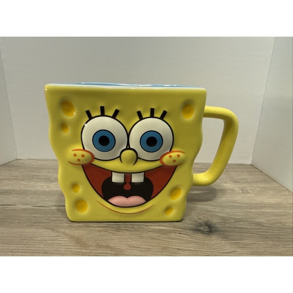 SPONGEBOB SQUAREPANTS CERAMIC MUG UNIVERSAL STUDIOS PARK 3d sculpted